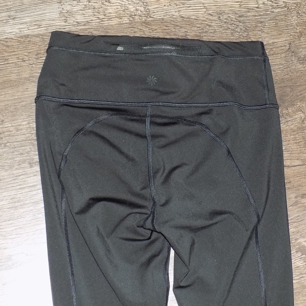 Athleta Accelerate Crop Leggings Womens Small Black Excellent Running Tights - Picture 4 of 8